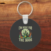 Halloween Spukhuis en Pompoen Boos Sleutelhanger (Voorkant)