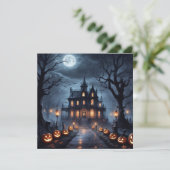 Halloween Spukhuis Feestdagenkaart (Staand voorkant)
