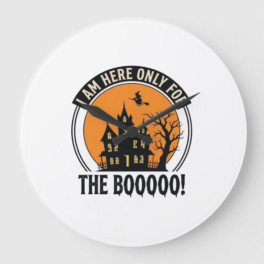 Halloween Spukhuis Grappig Boe Vintage_1 Grote Klok (Voorkant)