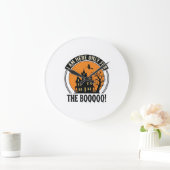 Halloween Spukhuis Grappig Boe Vintage_1 Grote Klok (Huis)