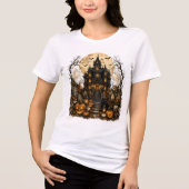 Halloween Spukhuis Huis Tri-Blend Shirt (Voorkant)