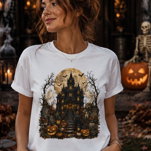 Halloween Spukhuis Huis Tri-Blend Shirt