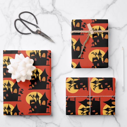 Halloween Spukhuis  Inpakpapier Vel (Voorkant)