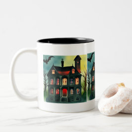 Halloween Spukhuis Tweekleurige Koffiemok