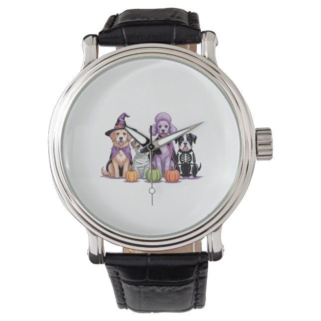 Halloween Squad Dog Horloge (Voorkant)