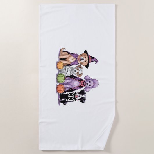 Halloween Squad Dog Strandlaken (Voorkant)