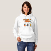 Halloween Squad Retro Ghost Trio Trick-or-Treat Hoodie (Voorkant volledig)
