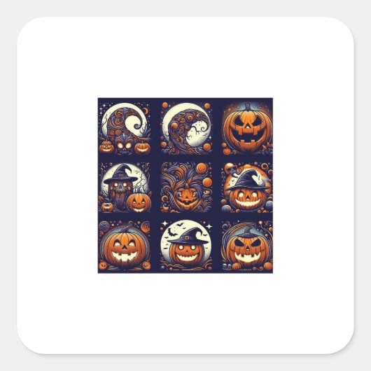 Halloween Square Sticker (Voorkant)