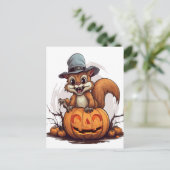 Halloween Squirrel Briefkaart (Staand voorkant)