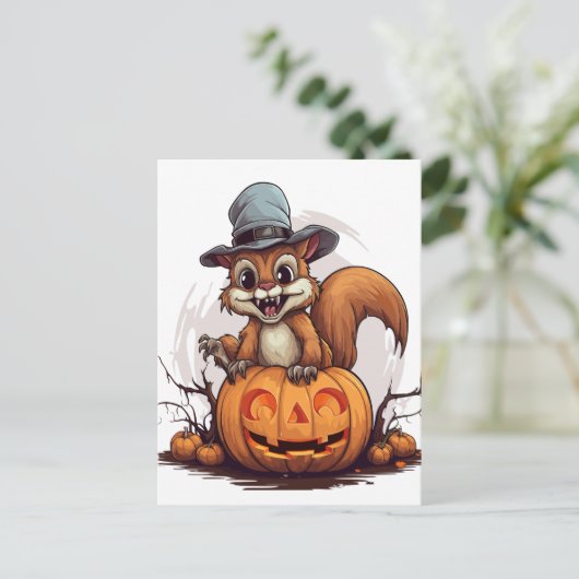 Halloween Squirrel Briefkaart (Staand voorkant)