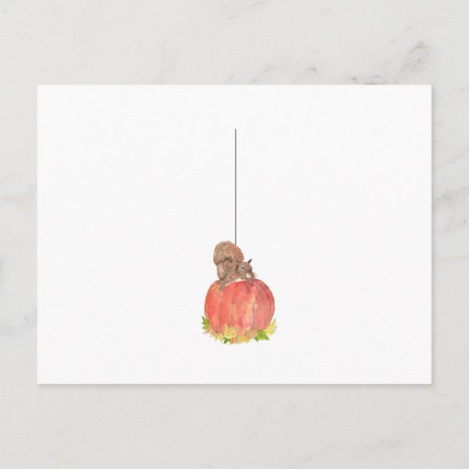 Halloween Squirrel op pompoenBriefkaart Briefkaart (Achterkant)