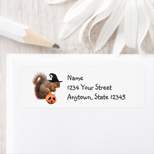 Halloween Squirrel Return Address Labels (Insitu)