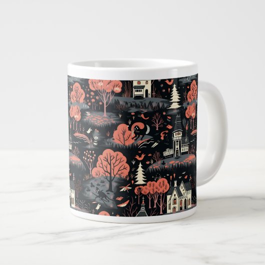 Halloween stad 4 grote koffiekop (Voorkant rechts)