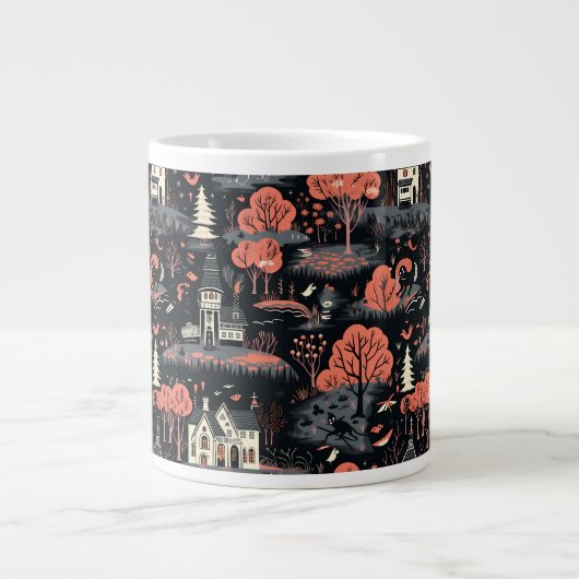 Halloween stad 4 grote koffiekop (Voorkant)