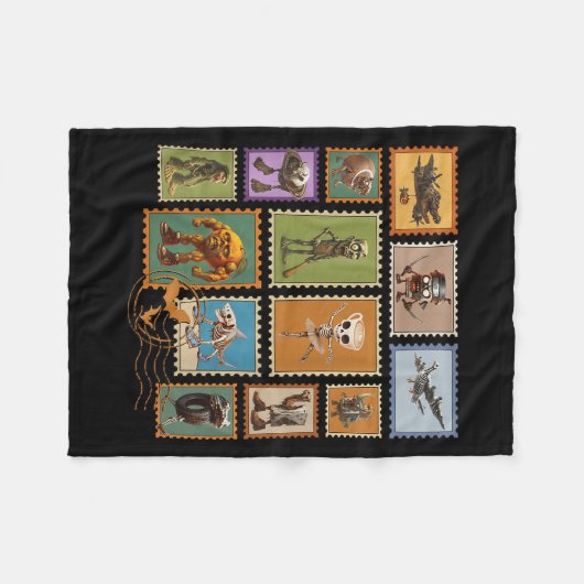 Halloween Stal Stamps Italian Brainrot Zombie  Fleece Deken (Voorkant (Horizontaal))