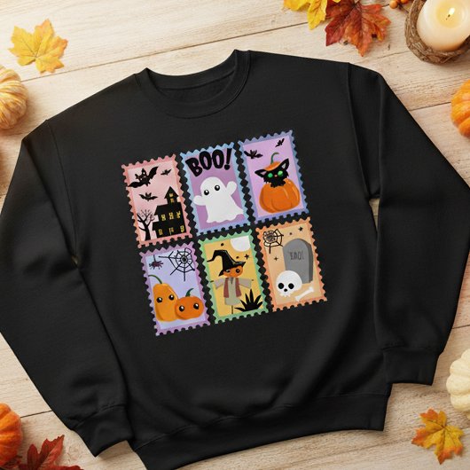 Halloween Stamp Collage Vrouwen Sweatshirt