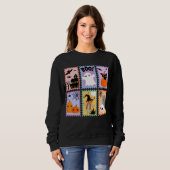 Halloween Stamp Collage Vrouwen Sweatshirt (Voorkant volledig)