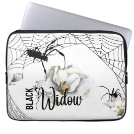 Halloween Stamp Collectie "Black Widow" Laptop Sleeve