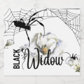 Halloween Stamp Collectie "Black Widow" Likeurfles Etiket (Enkel label)