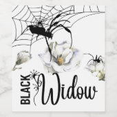 Halloween Stamp Collectie "Black Widow" Wijn Etiket (Enkel label)