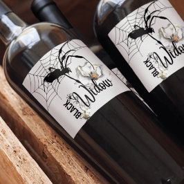 Halloween Stamp Collectie "Black Widow" Wijn Etiket