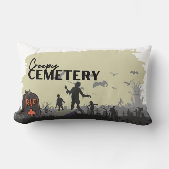 Halloween Stamp Collectie "Creepy Cemetery" 13x21 Kussen (Voorkant)