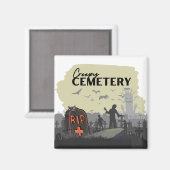 Halloween Stamp Collectie "Creepy Cemetery" Magneet (Voorkant / Achterkant)