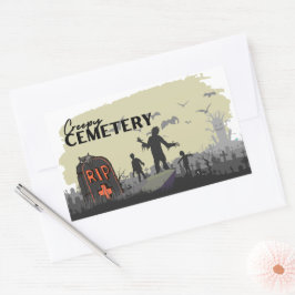 Halloween Stamp Collectie "Creepy Cemetery" Rechthoekige Sticker