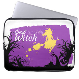 Halloween Stamp Collectie "Evil Witch" Laptop Sleeve