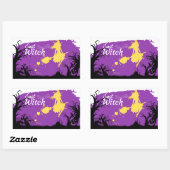 Halloween Stamp Collectie "Evil Witch" Rechthoekige Sticker (Vel)