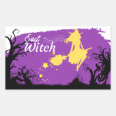 Halloween Stamp Collectie "Evil Witch" Rechthoekige Sticker (Voorkant)