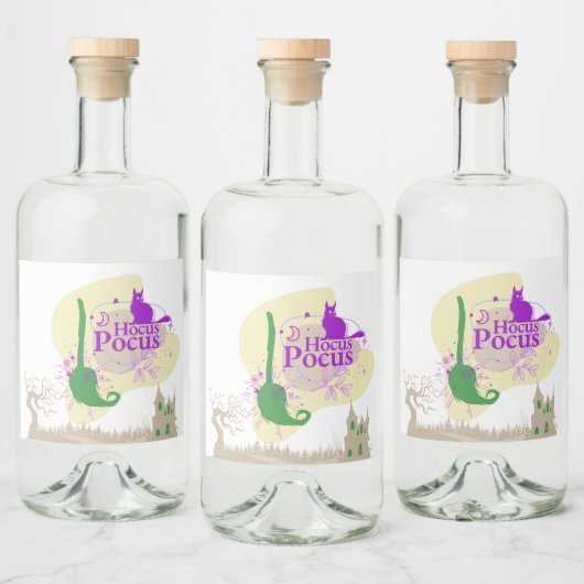 Halloween Stamp Collectie "Hocus Pocus" Likeurfles Etiket (Flessen)