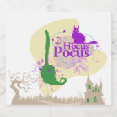 Halloween Stamp Collectie "Hocus Pocus" Likeurfles Etiket (Enkel label)