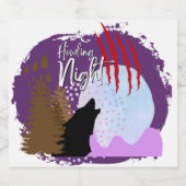 Halloween Stamp Collectie "Howling Night" Likeurfles Etiket (Enkel label)