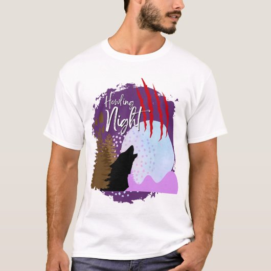 Halloween Stamp Collectie "Howling Night" T-shirt (Voorkant)