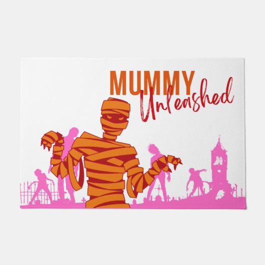 Halloween Stamp Collectie "Mummy Unleashed" Deurmat (Voorkant)