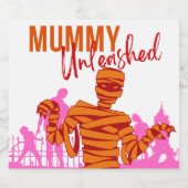 Halloween Stamp Collectie "Mummy Unleashed" Likeurfles Etiket (Enkel label)