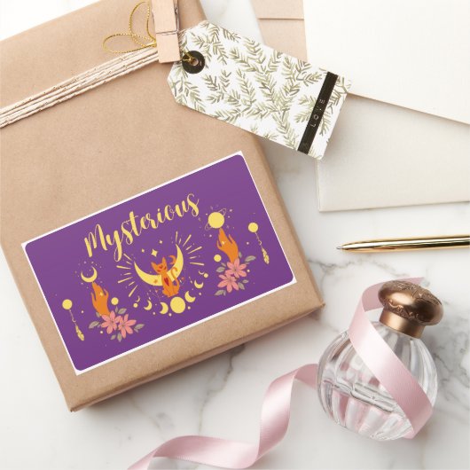 Halloween Stamp Collectie "Mysterious" Rechthoekige Sticker (Geschenken)