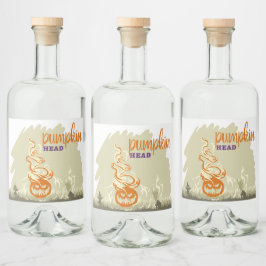 Halloween Stamp Collectie "Pumpkinhead" Likeurfles Etiket