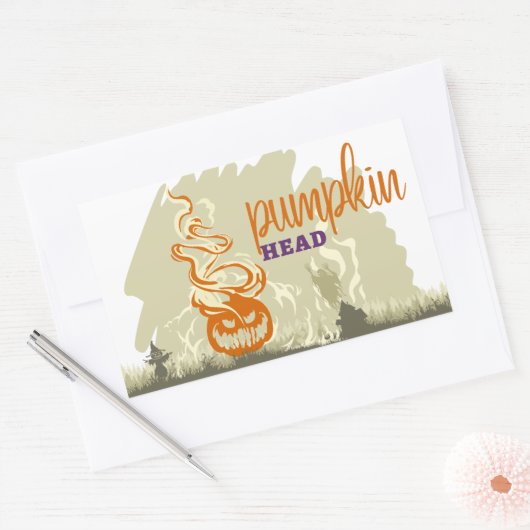 Halloween Stamp Collectie "Pumpkinhead" Rechthoekige Sticker (Envelop)