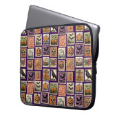 Halloween Stamp Pattern Laptop Hoesje Sleeve (Voorkant Links)