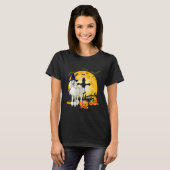 Halloween Standaard Poodle Pompoen Heks T-shirt (Voorkant volledig)