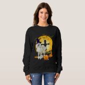 Halloween Standaard Poodle Pompoen Heks Trui (Voorkant volledig)