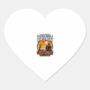 Halloween Statement Kostuums Vintage T-Shirt Ontwe Hart Sticker