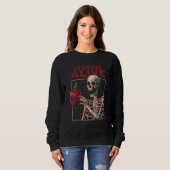 Halloween Staying Alive Skeleton Drink Coffee Skel Trui (Voorkant volledig)