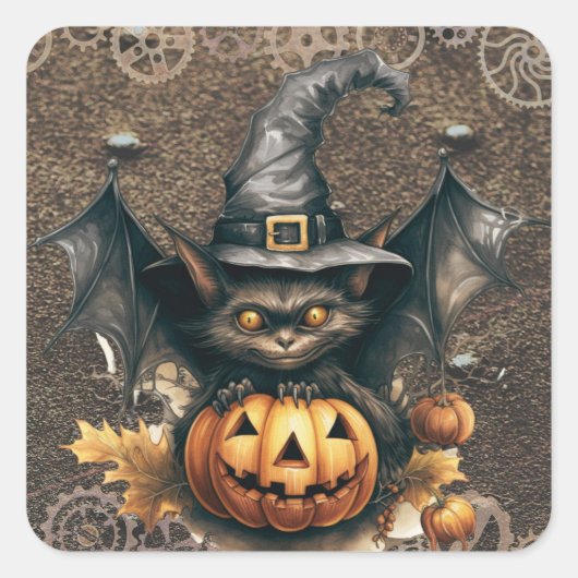 Halloween Steampunk Bat Stickers (Voorkant)
