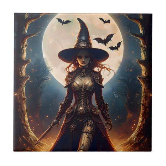 Halloween Steampunk Bosheks Tegeltje (Voorkant)