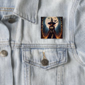 Halloween Steampunk Bosheks Vierkante Button 5,1 Cm (In situ)