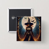 Halloween Steampunk Bosheks Vierkante Button 5,1 Cm (Voorkant /achterkant)