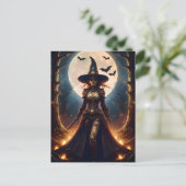 Halloween Steampunk Forest Witch Briefkaart (Staand voorkant)